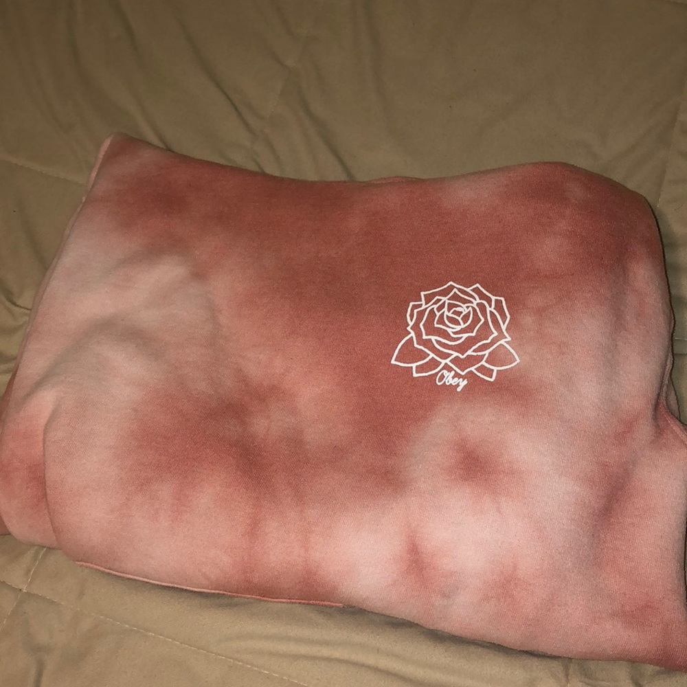 Pink Tye Dye Obey Flower Hoodie
